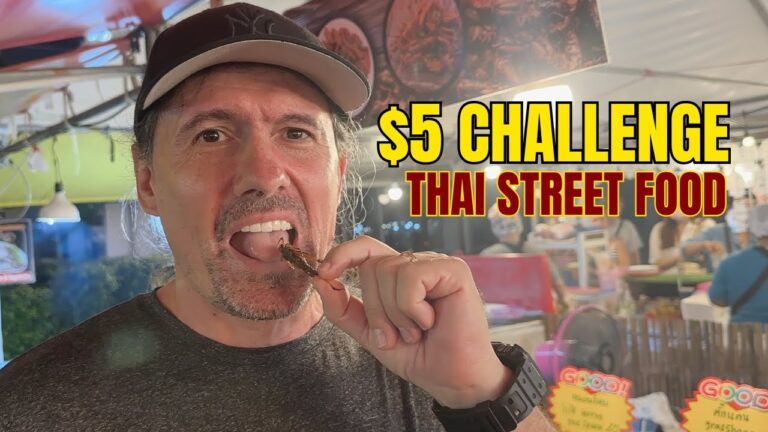 $5 Ao Nang Night Market Food Challenge in Krabi Thailand!  🇹🇭  (We Tried Insects! )