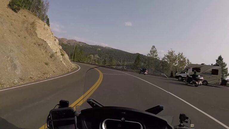 Keeping Up With Motorcycles On The Curves In Rocky Mountain National Park.