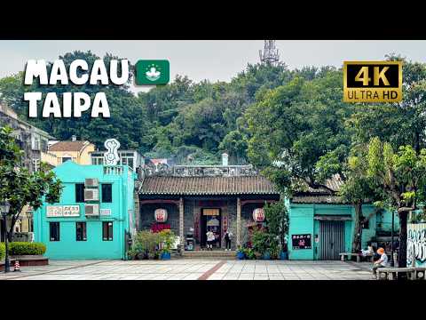 🇲🇴 MACAU TAIPA Walk – Streets & Nature in 4K