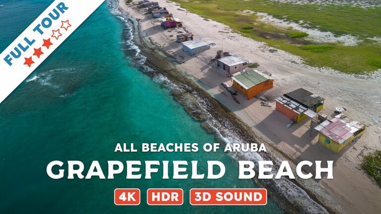 Grapefield Beach, Aruba — Beach Walking Videos of ALL Beaches of Aruba (4K, HDR, 3D Sound)
