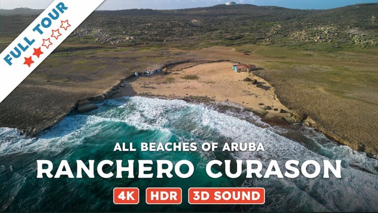 Ranchero Curason Beach, Aruba — Beach Walking Videos of ALL Beaches of Aruba (4K, HDR, 3D Sound)