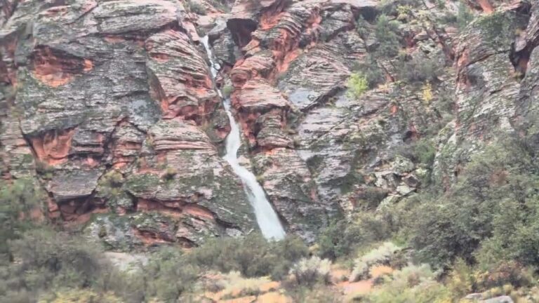 Surprise waterfall and flash flood during rain storm at campground. Part 1